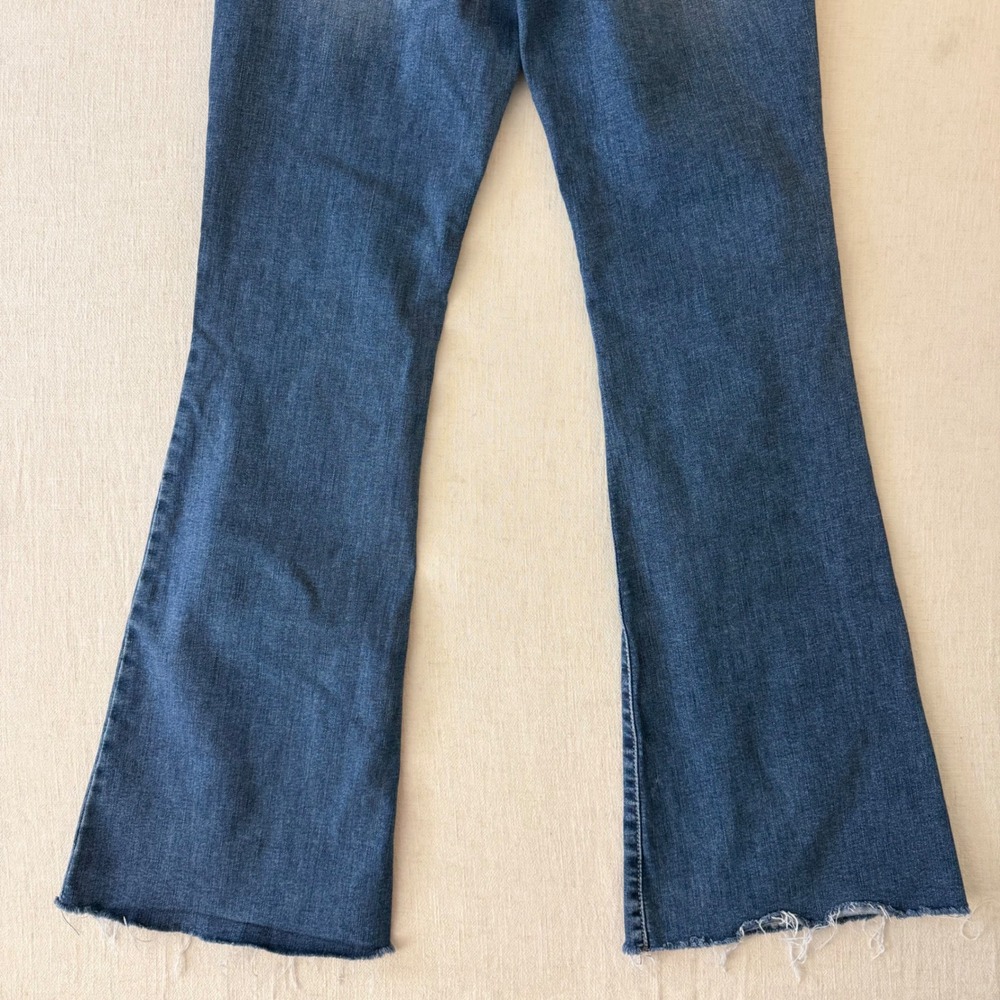 Lucky Brand Stevie High Rise Flare Jeans Womens 6/28 Blue Raw Hem Boho Retro - Picture 10 of 11